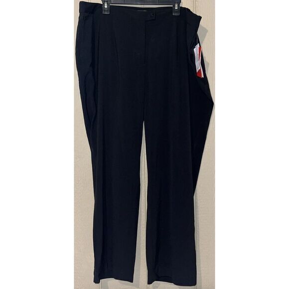 Maggie Barnes Pants - Maggie Barnes Career Dress PantsWomen's Plus Size 7‎ Black  Solid High Rise